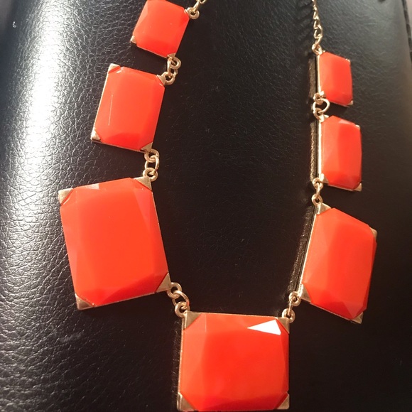 EUC. FACETED ORANGE NECKLACE or wear backwards - Picture 1 of 5